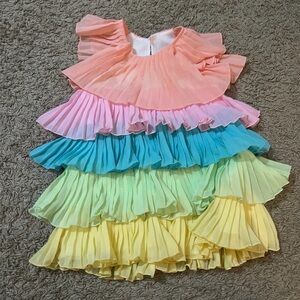 Colorful Layered Pleated Dress
